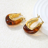 24*27.2mm U-shaped white/transparent black/amber resin ear cuffs gold color
