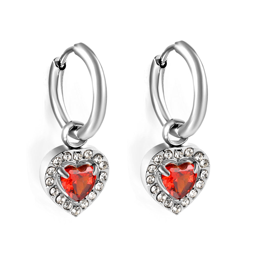 2x13mm circle with heart-shaped diamond + white diamond hoop earrings asonjewelry