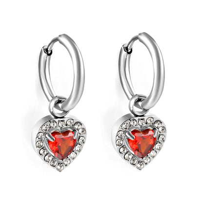 2x13mm circle with heart-shaped diamond + white diamond hoop earrings asonjewelry