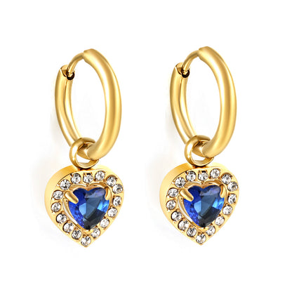 2x13mm circle with heart-shaped diamond + white diamond hoop earrings asonjewelry