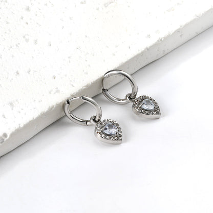 2x13mm circle with heart-shaped diamond + white diamond hoop earrings asonjewelry