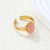 3-Piece Gold Open Rings Set: Pink Turquoise, Blue Turquoise & Brown Stone