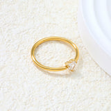 Gold Delicate CZ Open Rings