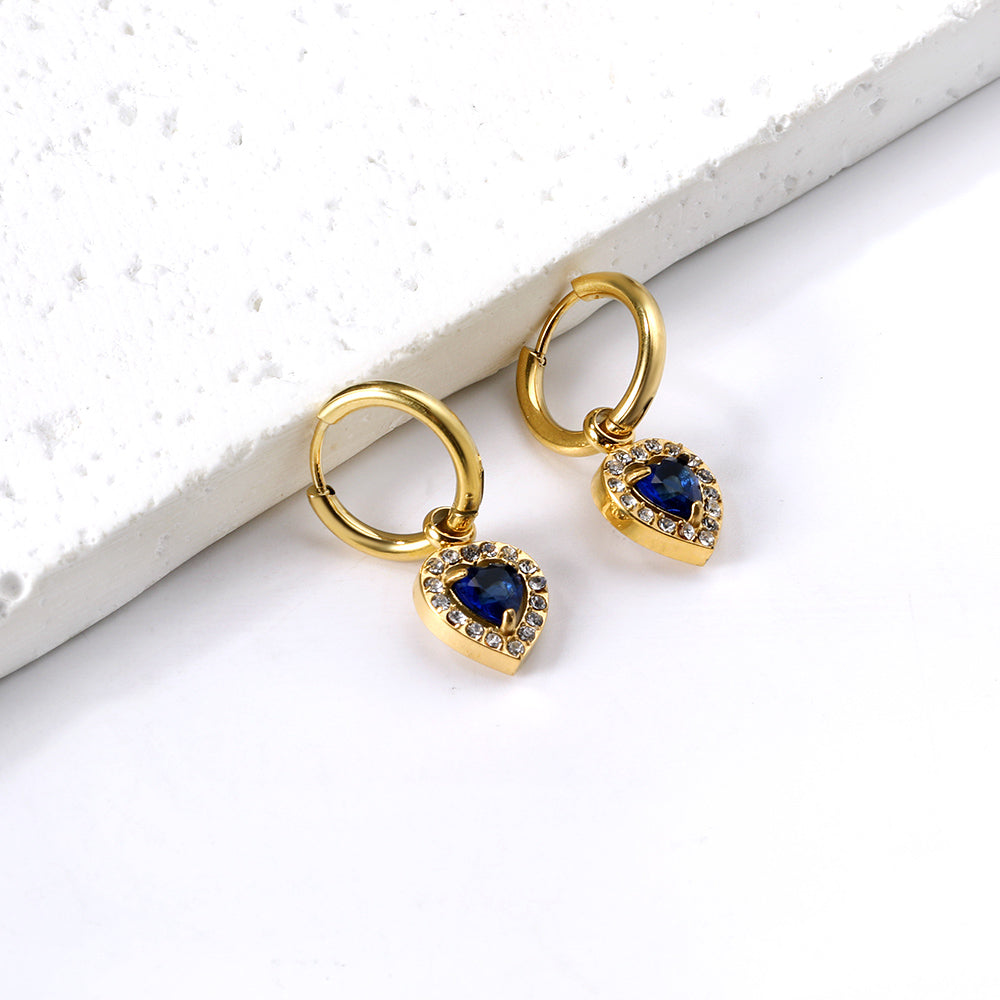 2x13mm circle with heart-shaped diamond + white diamond hoop earrings asonjewelry