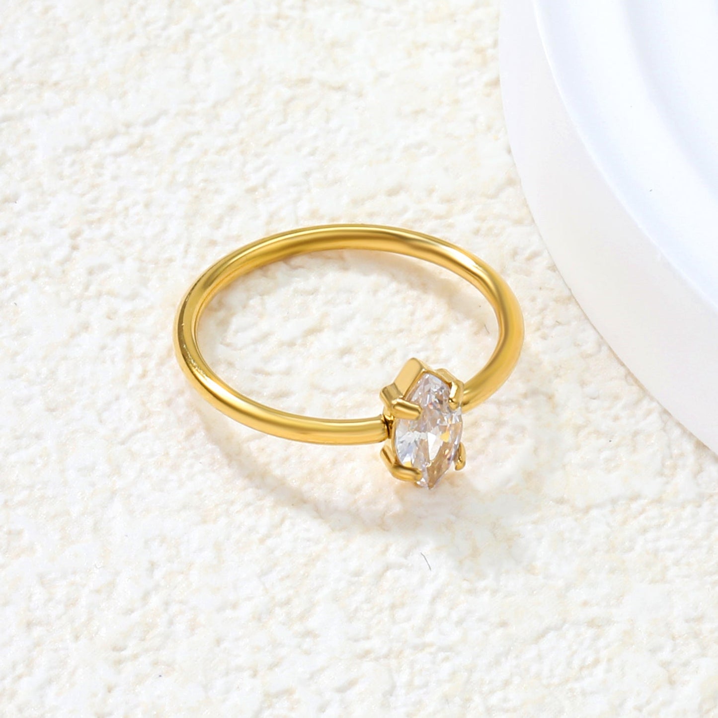 Gold Delicate CZ Open Rings asonjewelry