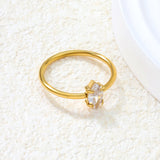 Gold Delicate CZ Open Rings