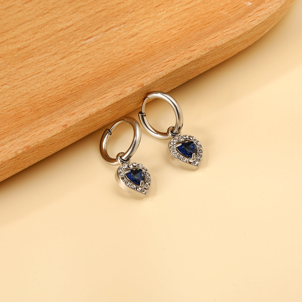 2x13mm circle with heart-shaped diamond + white diamond hoop earrings asonjewelry