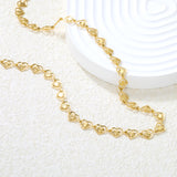 7 x 6mm love-themed accessory, 46+5cm necklace, steel color/gold color