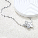 30.2 x 32.2mm large flower pendant with 4mm wide snake bone chain, 45+5cm necklace, steel color/gold color