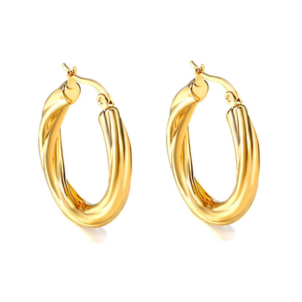Round twist earrings 4.7*29.5mm asonjewelry