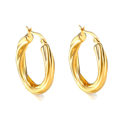 Round twist earrings 4.7*29.5mm asonjewelry