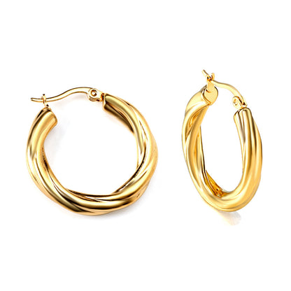 Round twist earrings 4.7*29.5mm asonjewelry