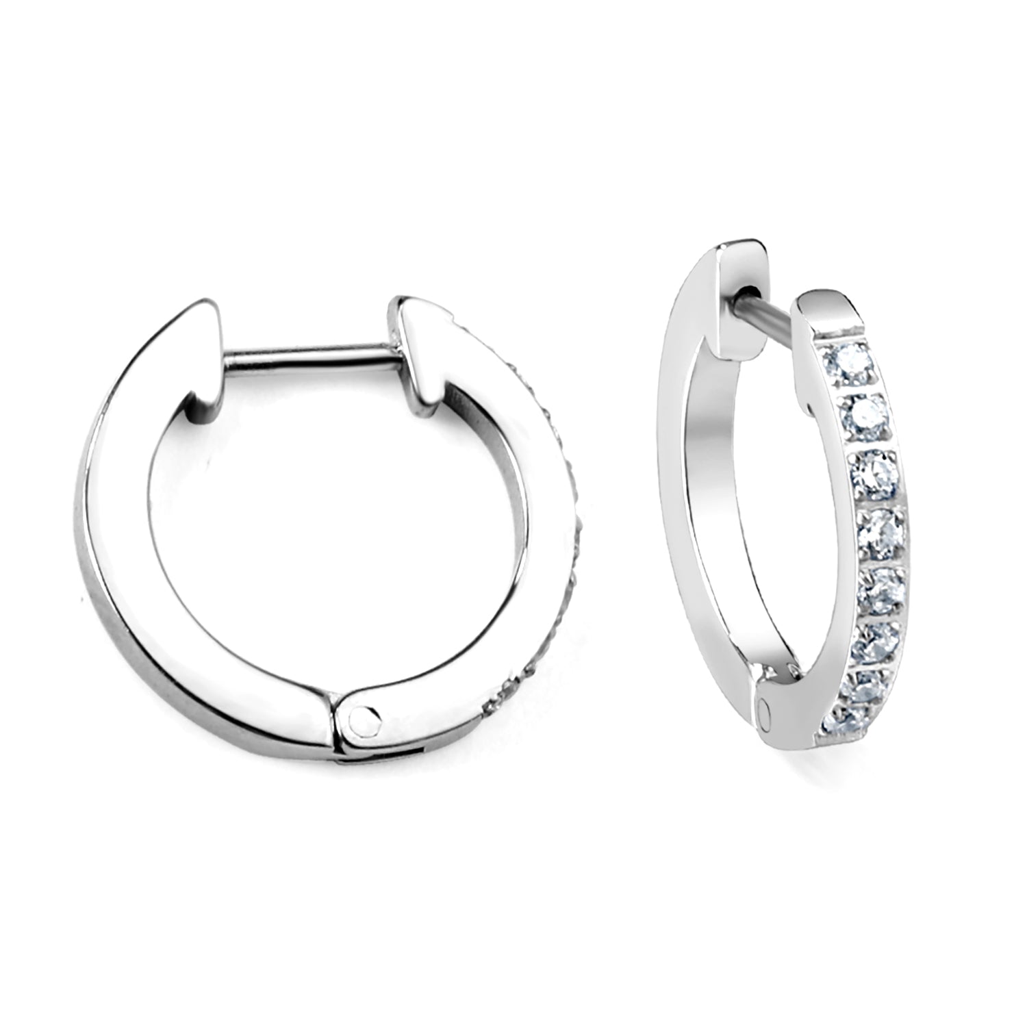 Round with white zirconium/green zirconium ear clips 1.8*15*16mm steel color/golden color asonjewelry