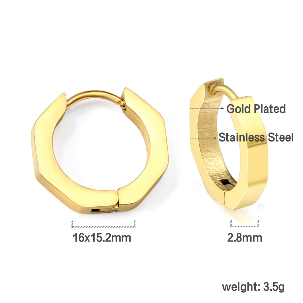 Octagonal ear buckle 2.8*16*15mm asonjewelry