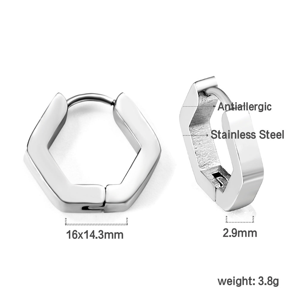 Hexagonal ear buckle 2.9*16*14.3mm asonjewelry
