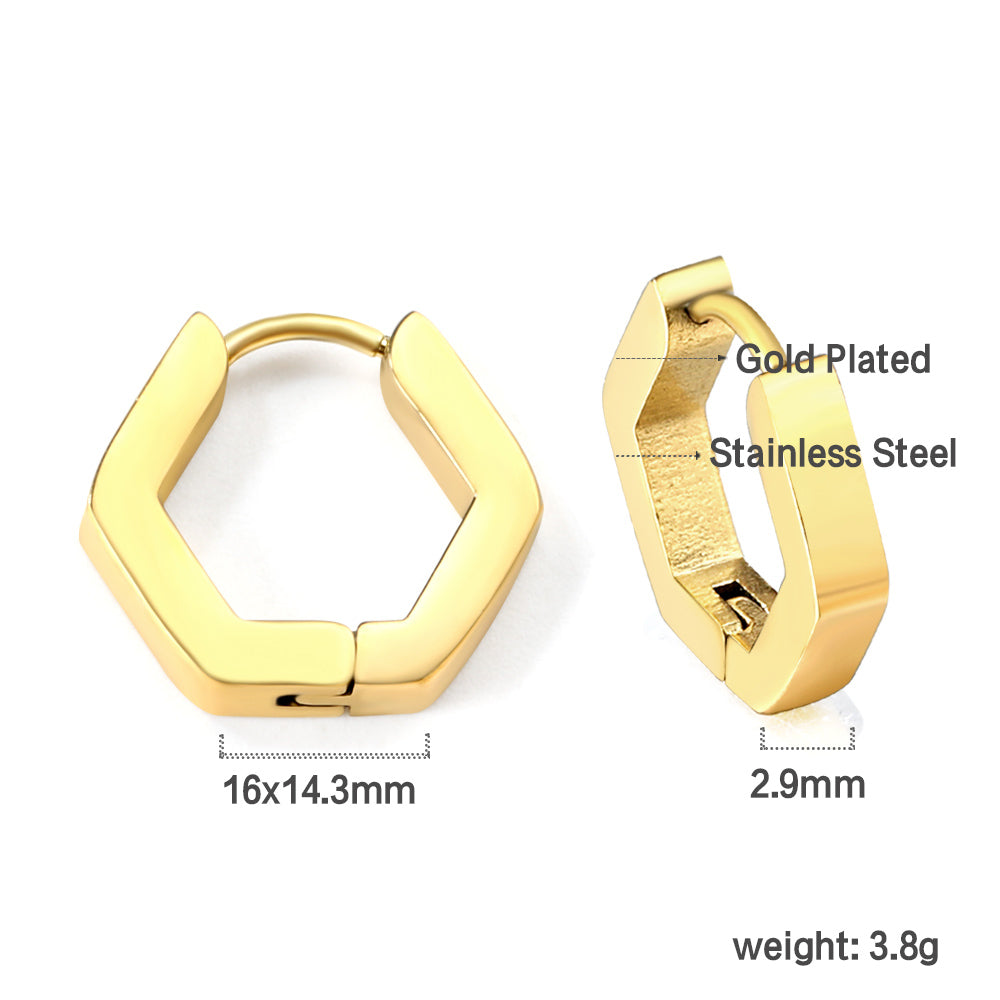 Hexagonal ear buckle 2.9*16*14.3mm asonjewelry