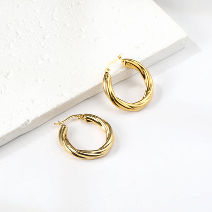 Round twist earrings 4.7*29.5mm asonjewelry
