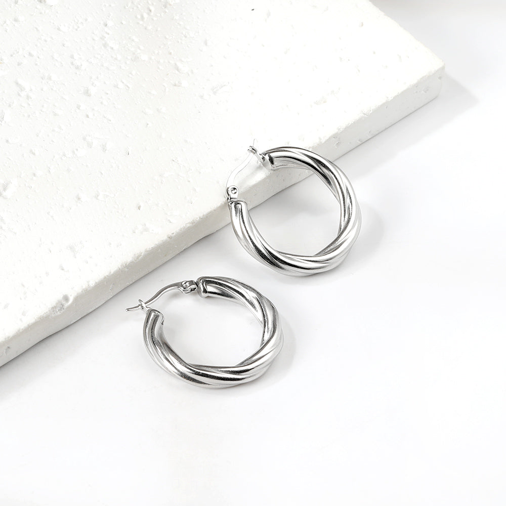 Round twist earrings 4.7*29.5mm asonjewelry
