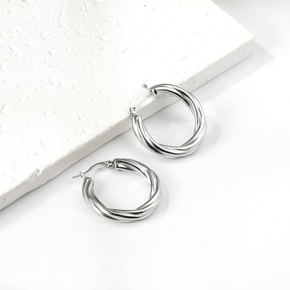 Round twist earrings 4.7*29.5mm asonjewelry