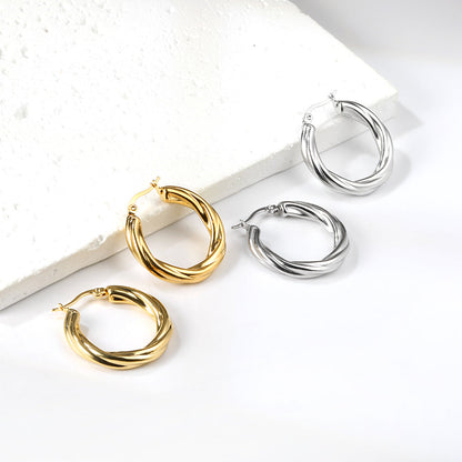 Round twist earrings 4.7*29.5mm asonjewelry