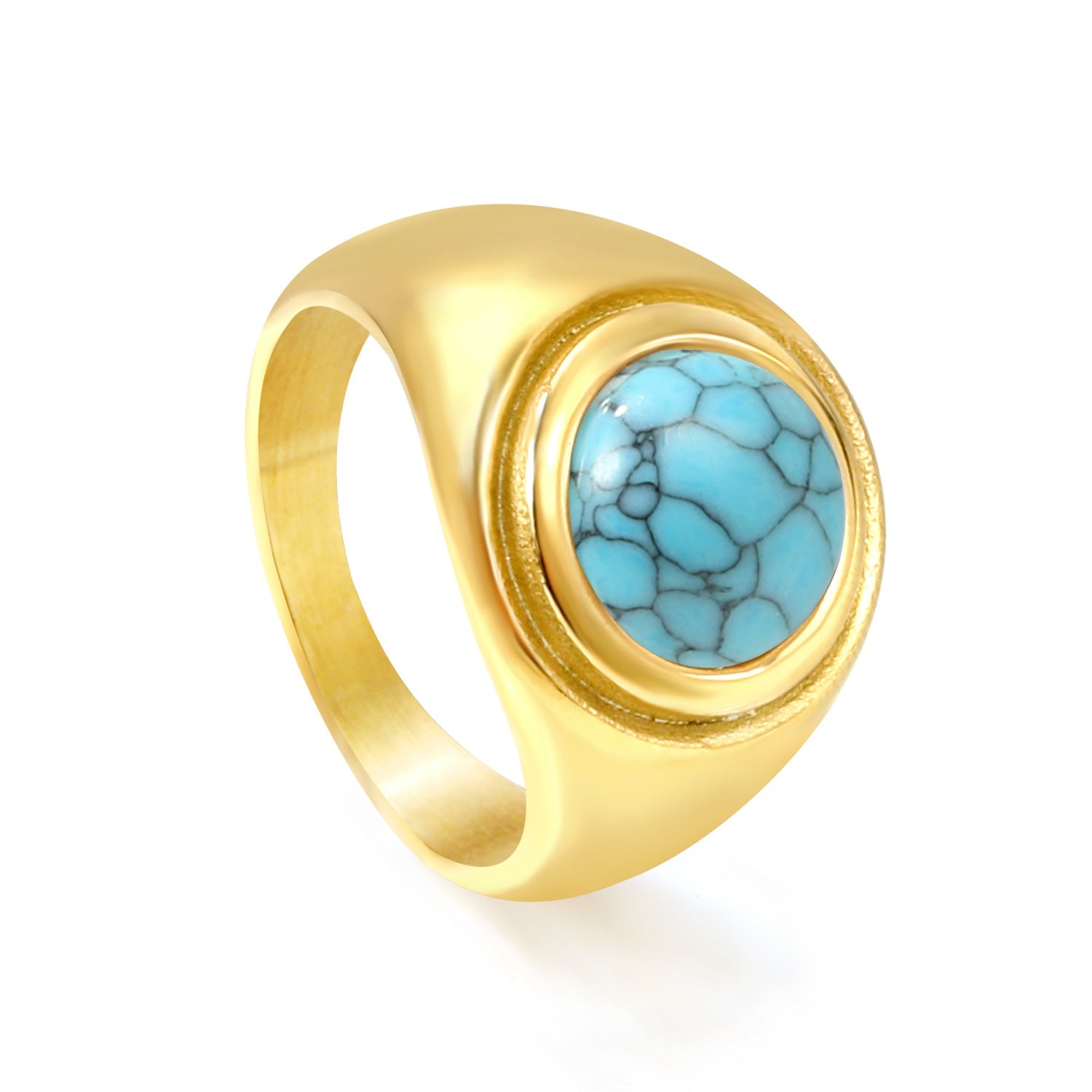 Cast Ring & Round Blue Turquoise Ring asonjewelry