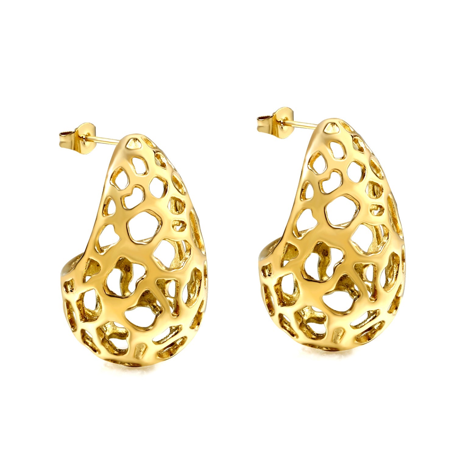 Teardrop with Irregular Cutout Earrings 21.4*35mm asonjewelry