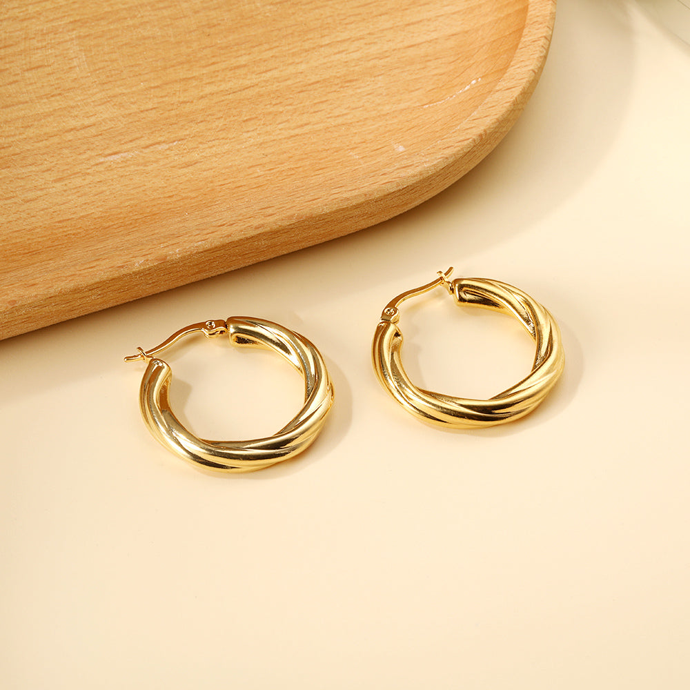 Round twist earrings 4.7*29.5mm asonjewelry
