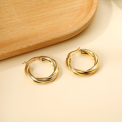 Round twist earrings 4.7*29.5mm asonjewelry
