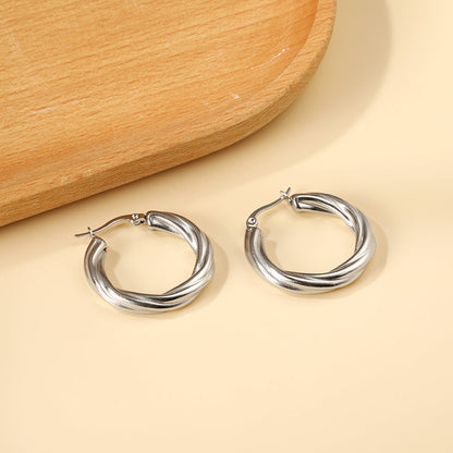 Round twist earrings 4.7*29.5mm asonjewelry