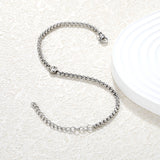 6mm white diamond-set pendant, width 2.9 x 18+5cm, bracelet, steel color/gold color