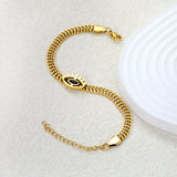 16.5 x 10.7mm Eye Pendant, 5.4mm wide x 17+5cm Bracelet, Gold