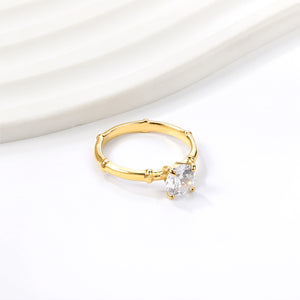 4 Prong Bone Ring & Clear Round Diamond Ring