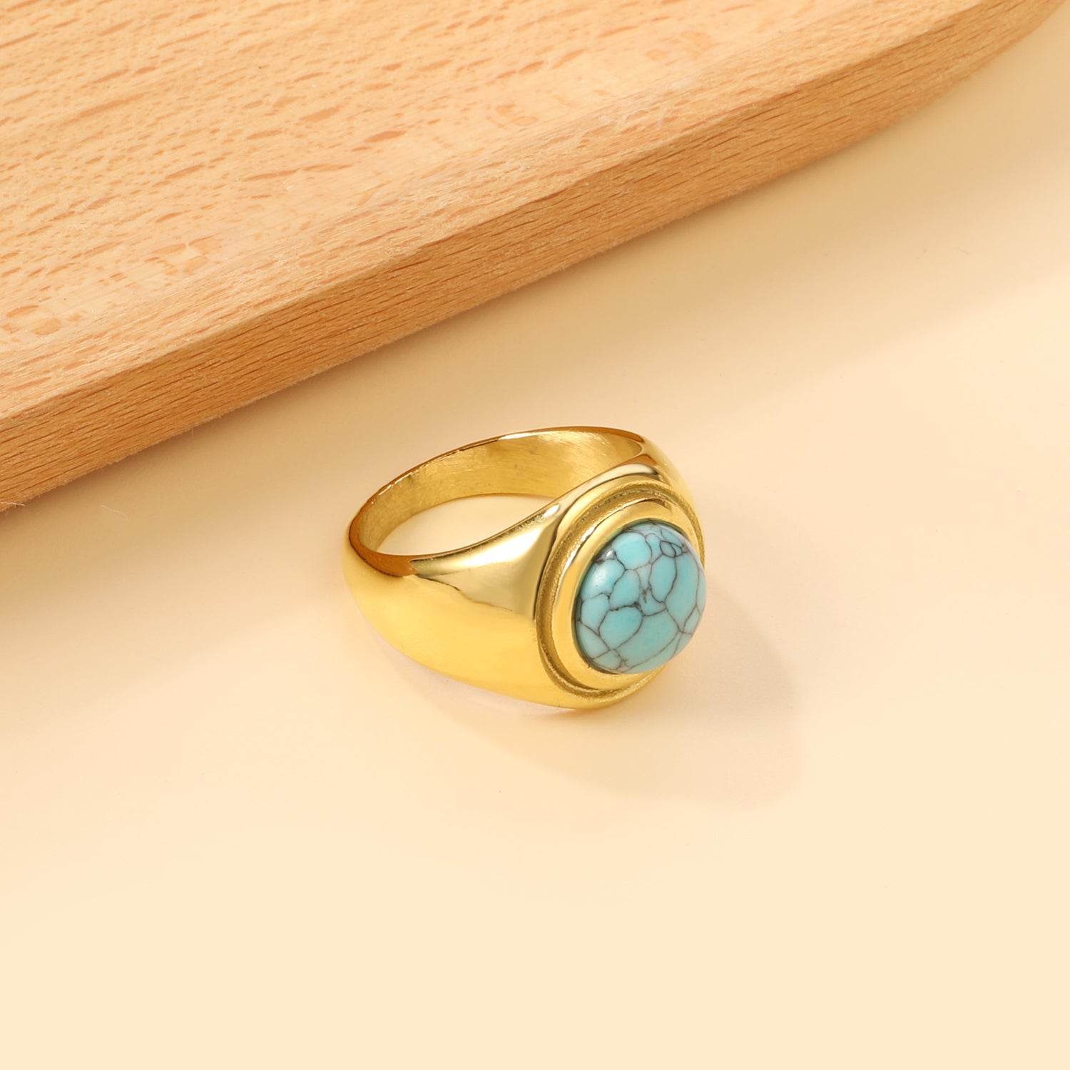 Cast Ring & Round Blue Turquoise Ring asonjewelry