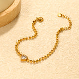 8.6*8.6mm white/light purple/pomegranate red zirconia 3mm bead chain 18+3cm+6mm round pendant bracelet