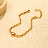 8.6*8.6mm white/light purple/pomegranate red zirconia 3mm bead chain 18+3cm+6mm round pendant bracelet