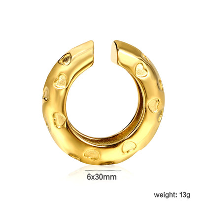 C-shaped with concave heart-shaped ear clips 6*30mm asonjewelry