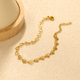 7.4 x 6mm heart-shaped accessory, 20+5cm, bracelet, steel color/gold color