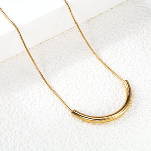 Wire 3*width 32*height 16.3mm flat U-shaped pendant necklace 40+5cm steel color/golden color