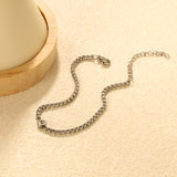 6mm white diamond-set pendant, width 2.9 x 18+5cm, bracelet, steel color/gold color