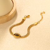 16.5 x 10.7mm Eye Pendant, 5.4mm wide x 17+5cm Bracelet, Gold