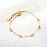 5*4.3mm bead edge peach heart accessories(1.5cm interval)17+3cm+6mm round end tags gold color