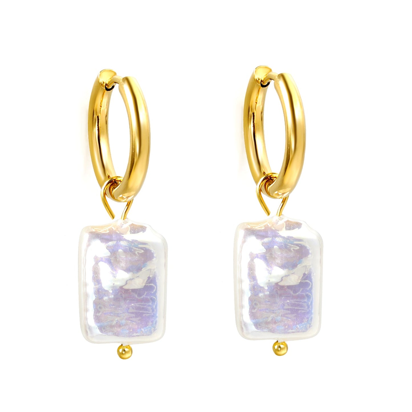 2.7x17.2mm Round with Shaped White Pearls 11*14.6mm Earrings asonjewelry