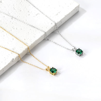 White & Red & Pink & Purple & Green Diamond Round Pendant Necklace 45cm asonjewelry