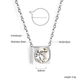 Necklace with 5 colors in square setting 42+5cm