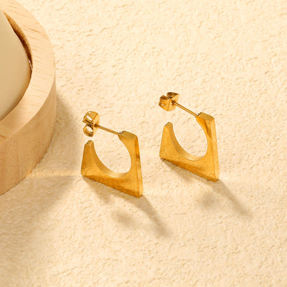 2.3*20.6mm geometric glossy earrings gold color asonjewelry