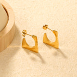 2.3*20.6mm geometric glossy earrings gold color