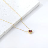 Necklace with 5 colors in square setting 42+5cm