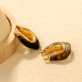 24*27.2mm U-shaped white/transparent black/amber resin ear cuffs gold color