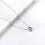 Necklace with 5 colors in square setting 42+5cm