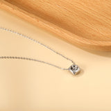 Necklace with 5 colors in square setting 42+5cm